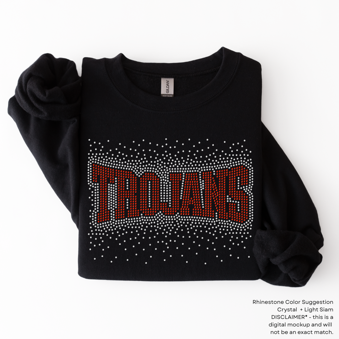Trojans Arched Scatter RHINESTONE TRANSFER