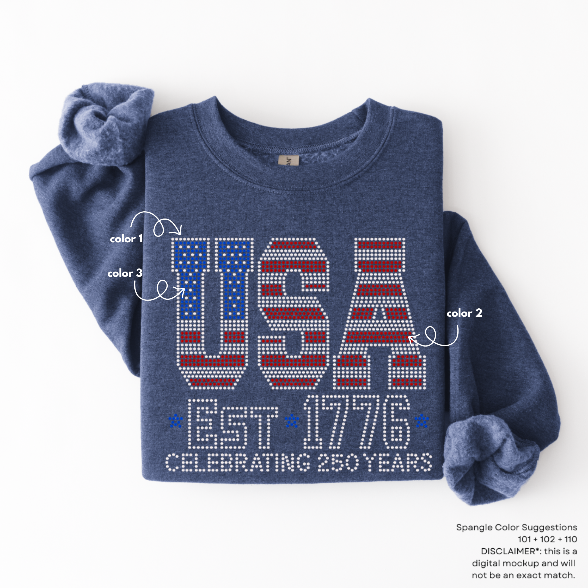 USA Est. 1776 SPANGLE TRANSFER