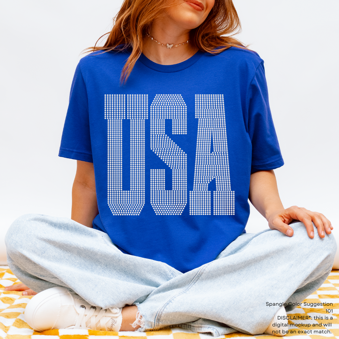 USA Oversized SPANGLE TRANSFER