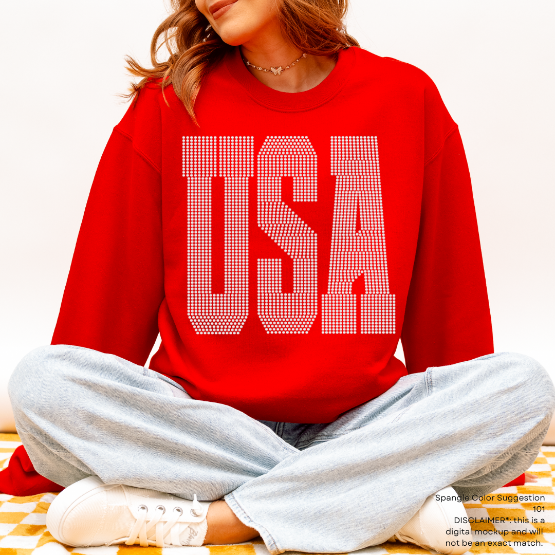 USA Oversized SPANGLE TRANSFER