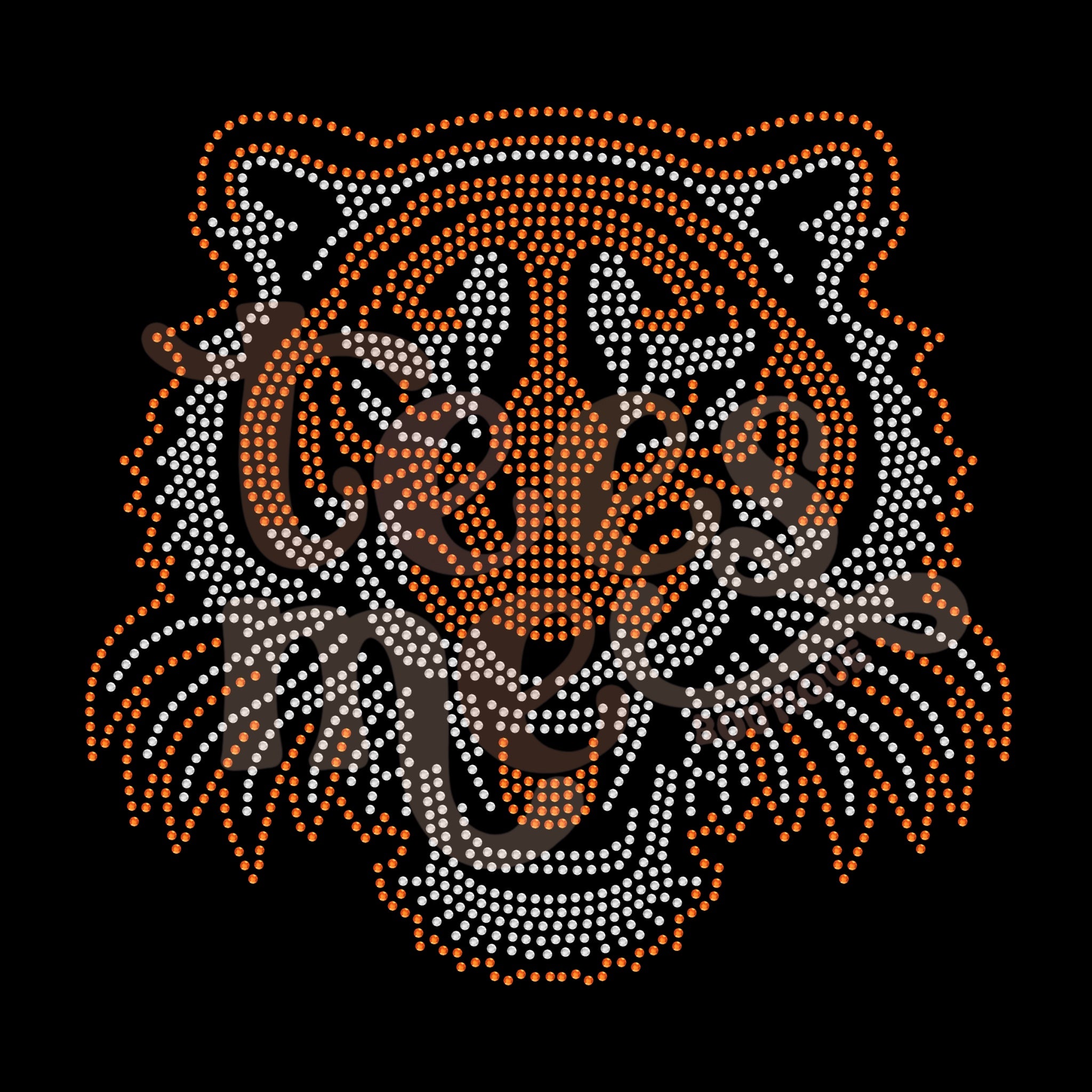 Tiger Head RHINESTONE TRANSFER
