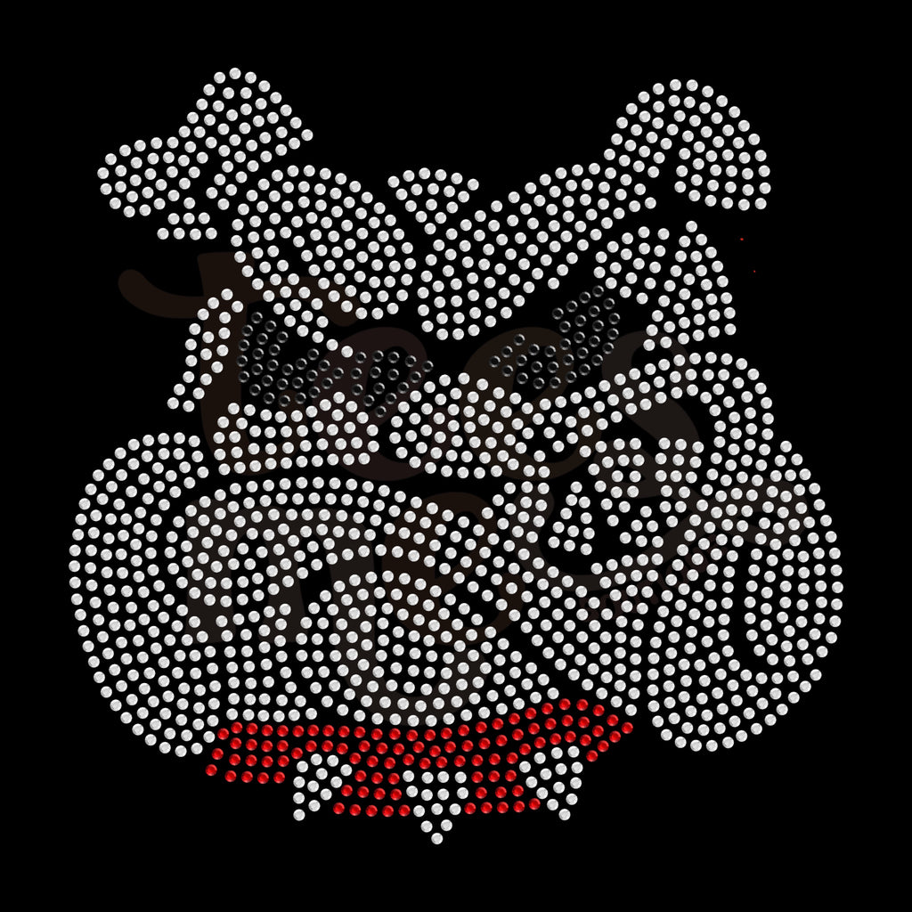 Bulldog Mascot SS16 RHINESTONE TRANSFER