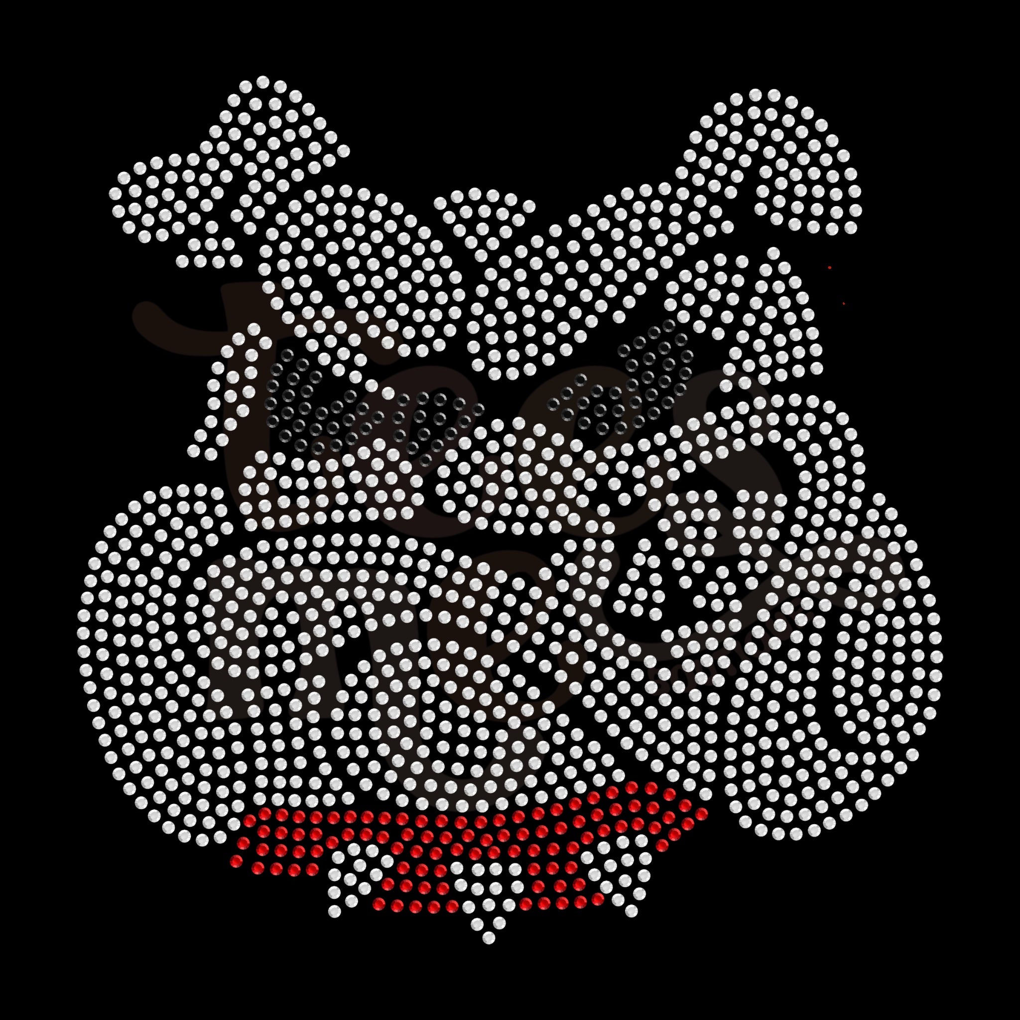 Bulldog Mascot SS16 RHINESTONE TRANSFER