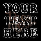 Custom Rhinestone Text CRYSTAL Rhinestone Transfer - SS10 Cheer Font