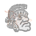 Spartan Mascot Head RHINESTONE TRANSFER
