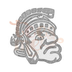 Spartan Mascot Head RHINESTONE TRANSFER