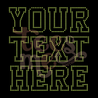 Semi Custom COLORED Rhinestone Transfer - College Font - Outline