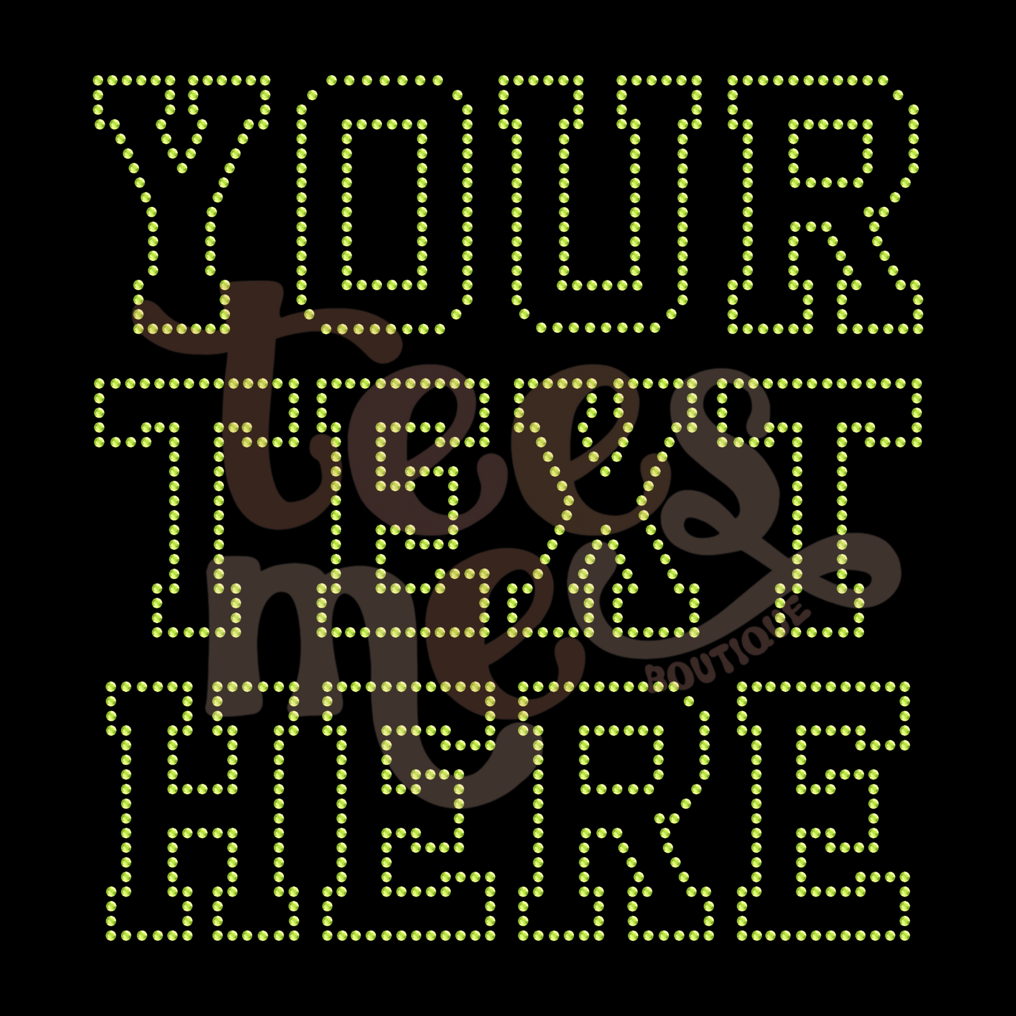 Semi Custom COLORED Rhinestone Transfer - College Font - Outline