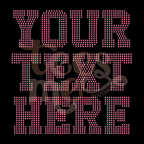 Custom Text COLORED Rhinestone Transfer - College Font - 1 Color Fill