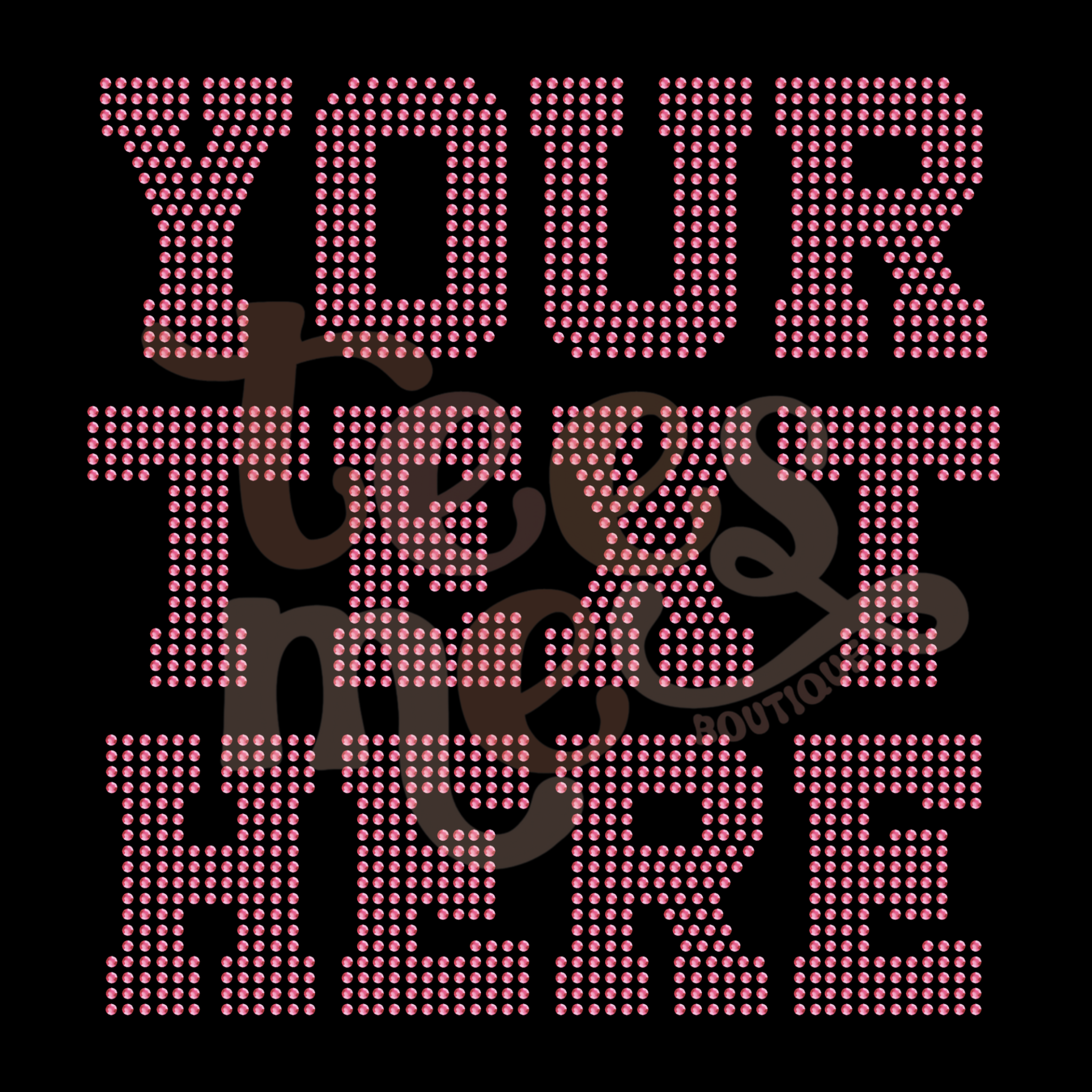 Custom Text COLORED Rhinestone Transfer - College Font - 1 Color Fill