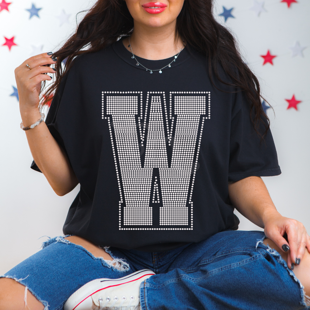 Custom SPANGLE Text SPANGLE Transfer - 11.5" BIG Letters- One Color