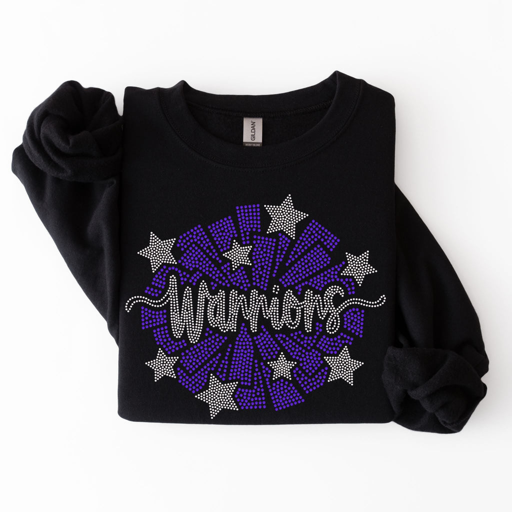 Warriors Cheer Pom SPANGLE TRANSFER