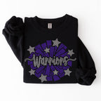 Warriors Cheer Pom SPANGLE TRANSFER