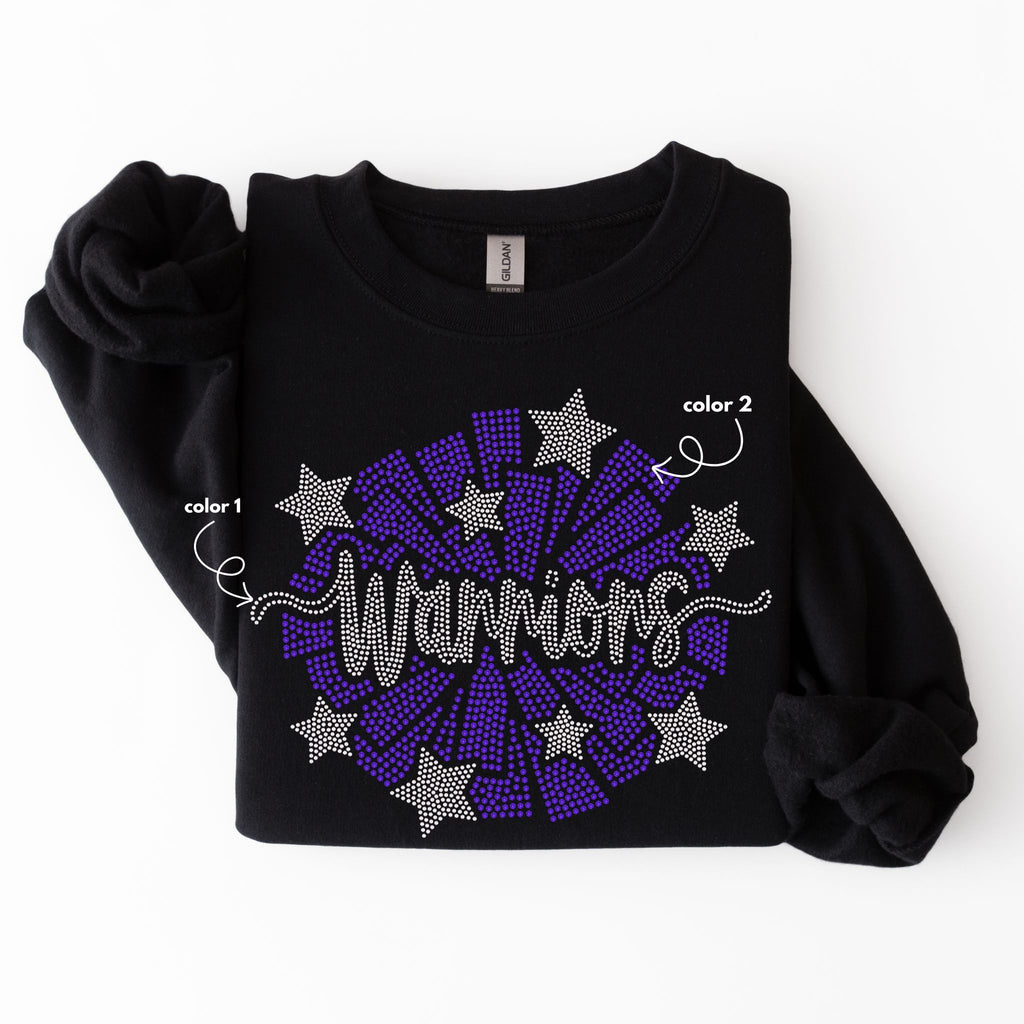 Warriors Cheer Pom SPANGLE TRANSFER
