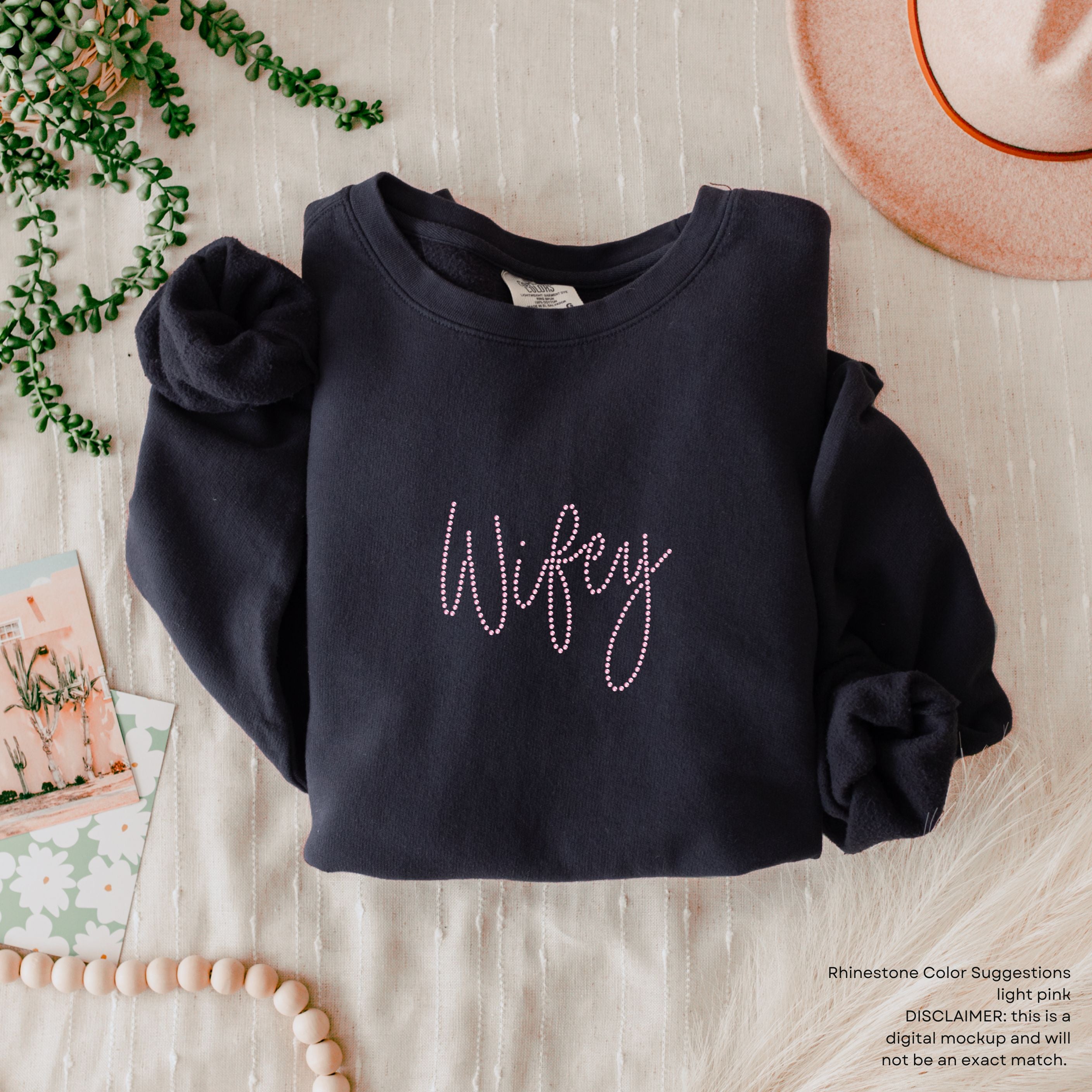 Wifey Handwritten Font RHINESTONE TRANSFER