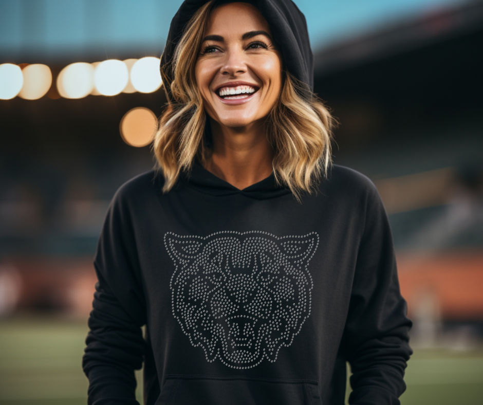 Wildcat Head Mascot RHINESTONE TRANSFER