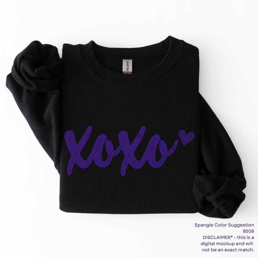 XOXO Script with Heart SPANGLE TRANSFER