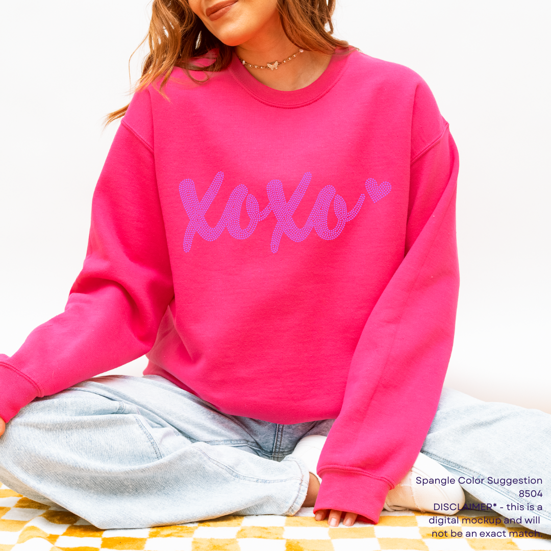 XOXO Script with Heart SPANGLE TRANSFER