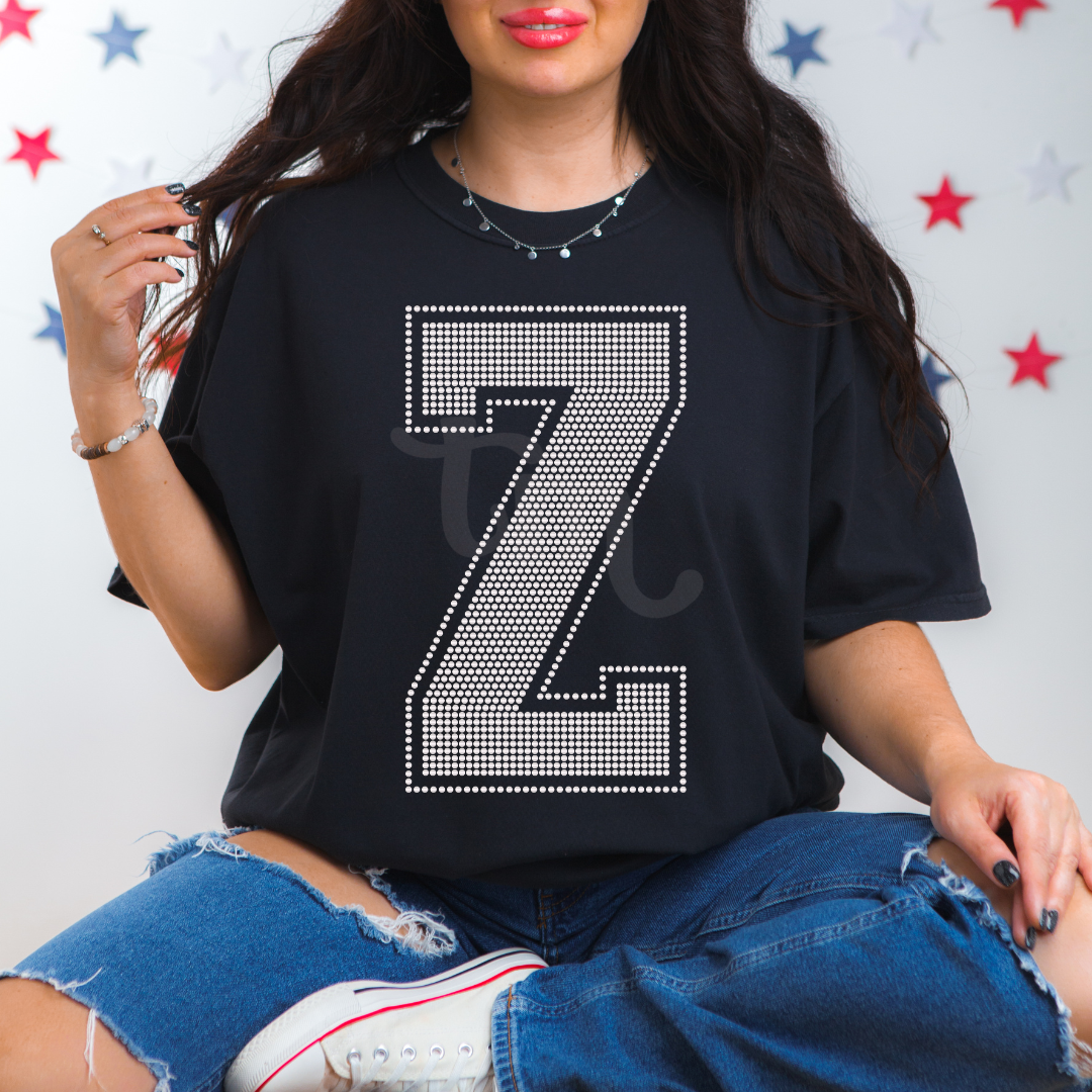 Custom SPANGLE Text SPANGLE Transfer - 11.5" BIG Letters- One Color