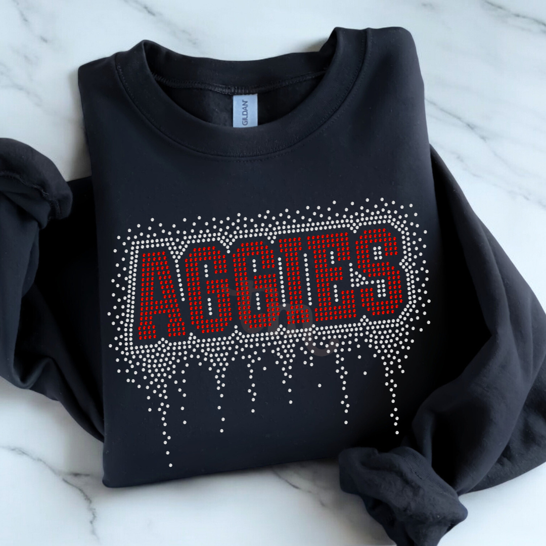 Aggies Athletic Drip RHINESTONE TRANSFER