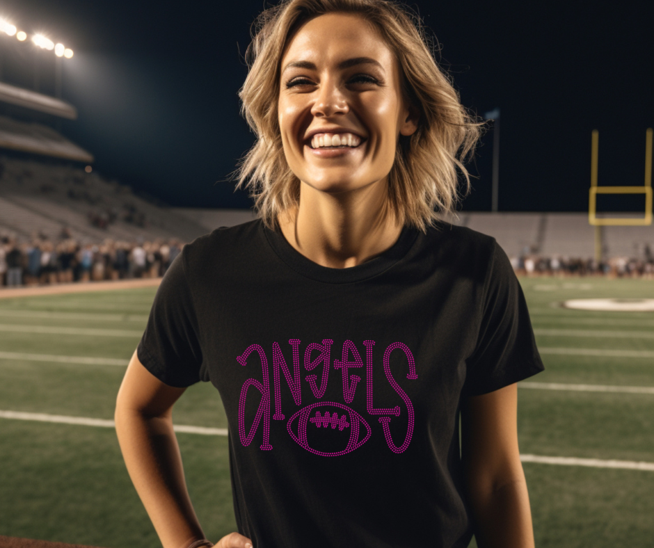 AnyTees Angels Football SPANGLE TRANSFER