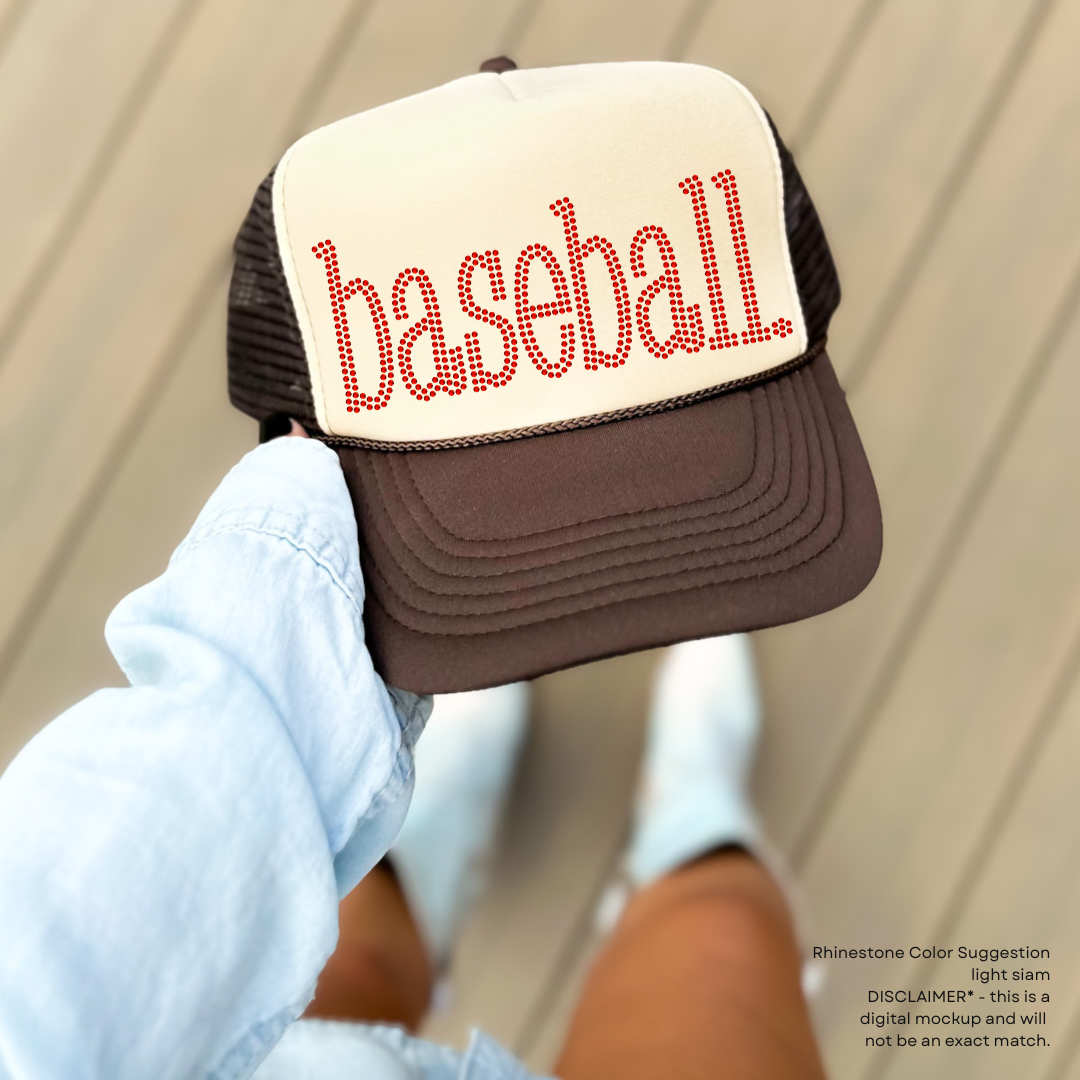 baseball period. SHEET OF FOUR RHINESTONE TRANSFERS