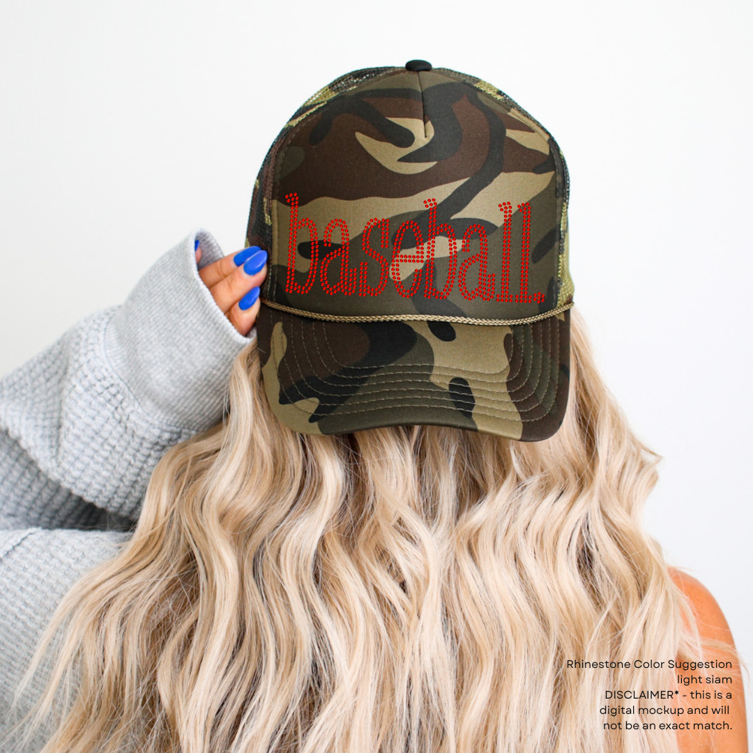 baseball period. SHEET OF FOUR RHINESTONE TRANSFERS