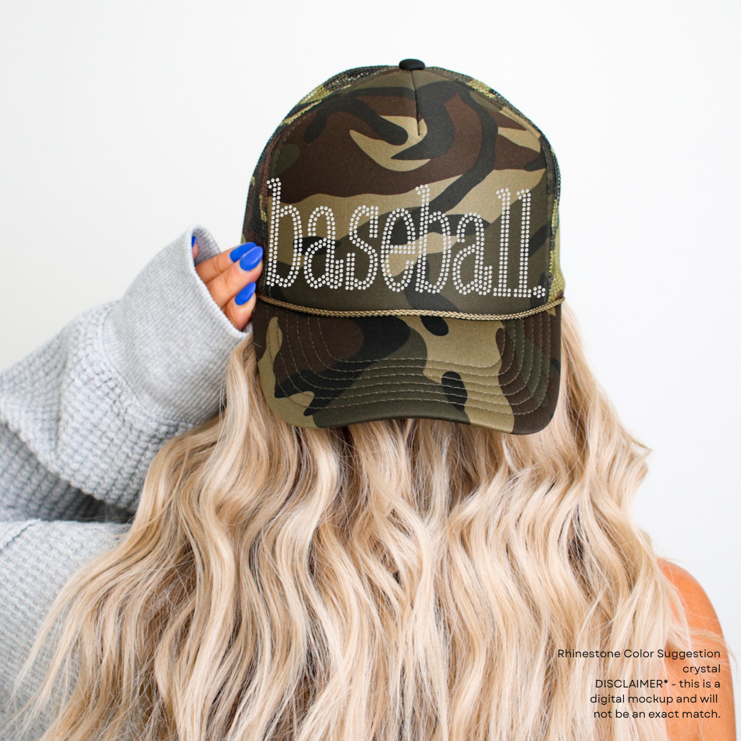 baseball period. SHEET OF FOUR RHINESTONE TRANSFERS