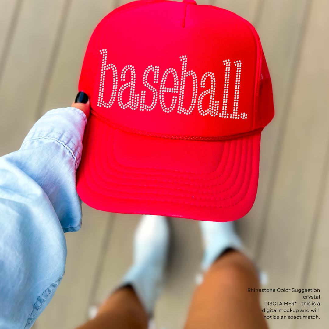 baseball period. SHEET OF FOUR RHINESTONE TRANSFERS