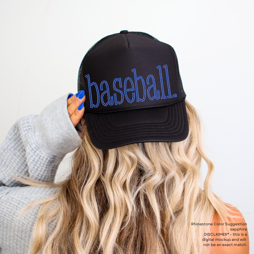 baseball period. SHEET OF FOUR RHINESTONE TRANSFERS