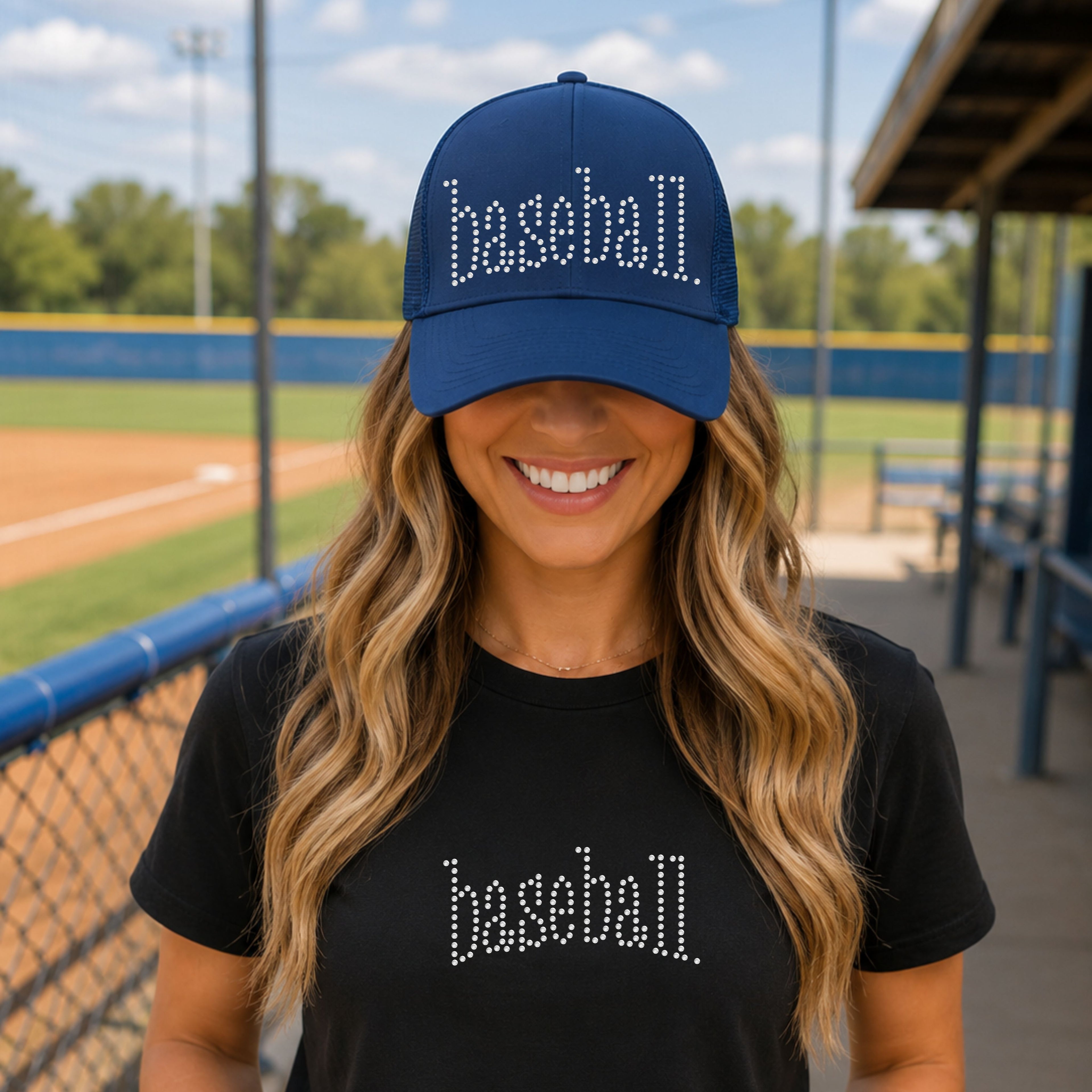 READY TO SHIP // Baseball Type 4 Per Sheet RHINESTONE TRANSFER c. white opal