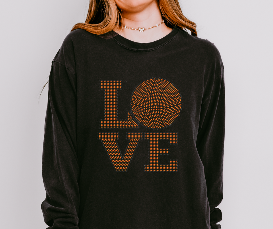 Love Basketball RHINESTONE TRANSFER