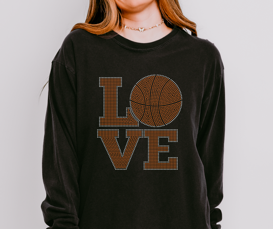 Love Basketball RHINESTONE TRANSFER