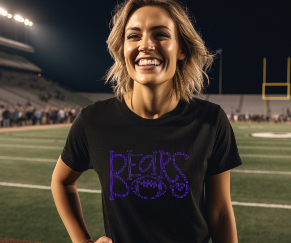 AnyTees Bears Football SPANGLE TRANSFER
