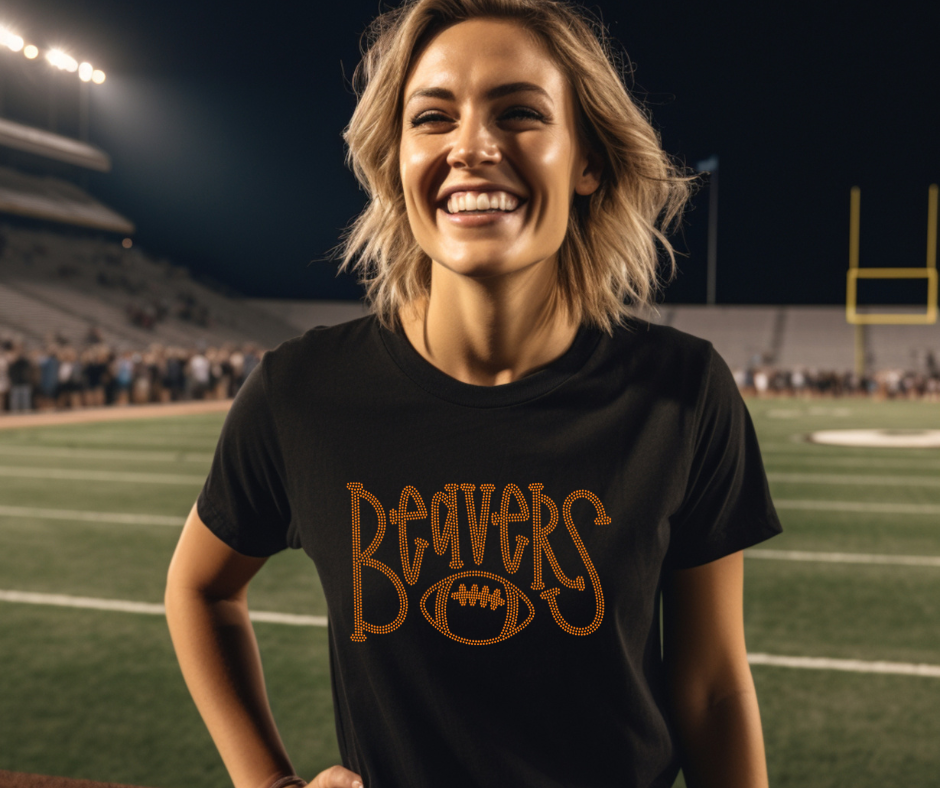 AnyTees Beavers Football SPANGLE TRANSFER