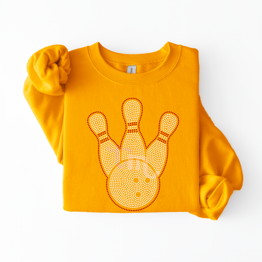 Bowling Ball and Pins SPANGLE TRANSFER