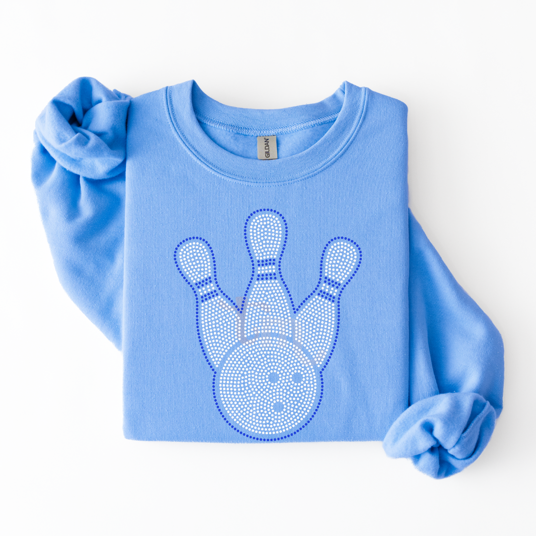 Bowling Ball and Pins SPANGLE TRANSFER