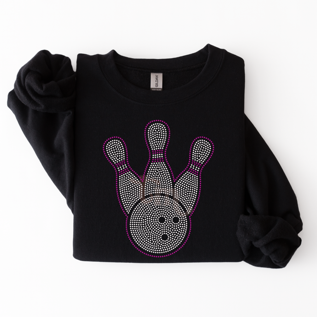 Bowling Ball and Pins SPANGLE TRANSFER