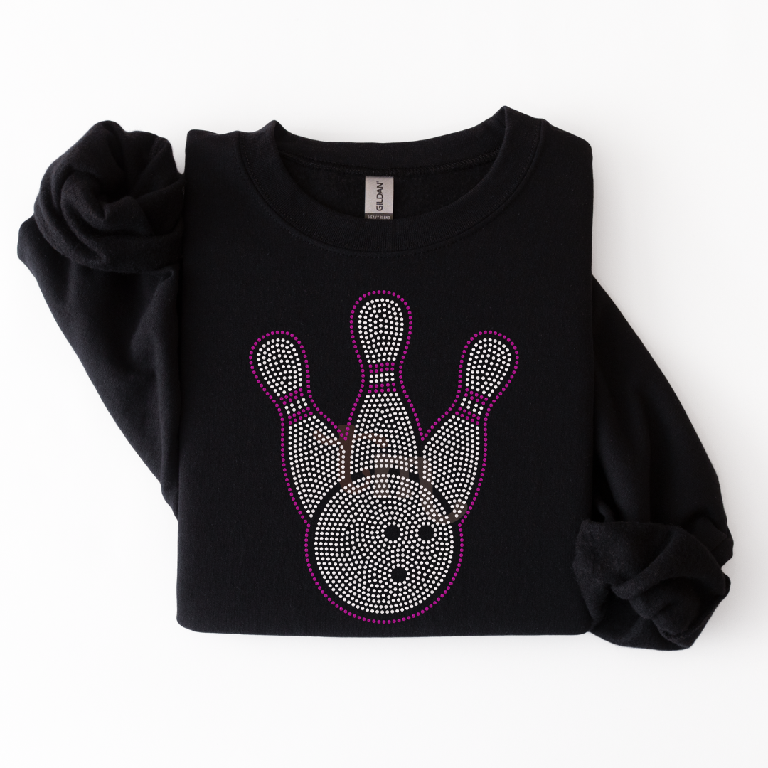 Bowling Ball and Pins SPANGLE TRANSFER