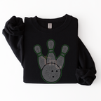 Bowling Ball and Pins RHINESTONE TRANSFER