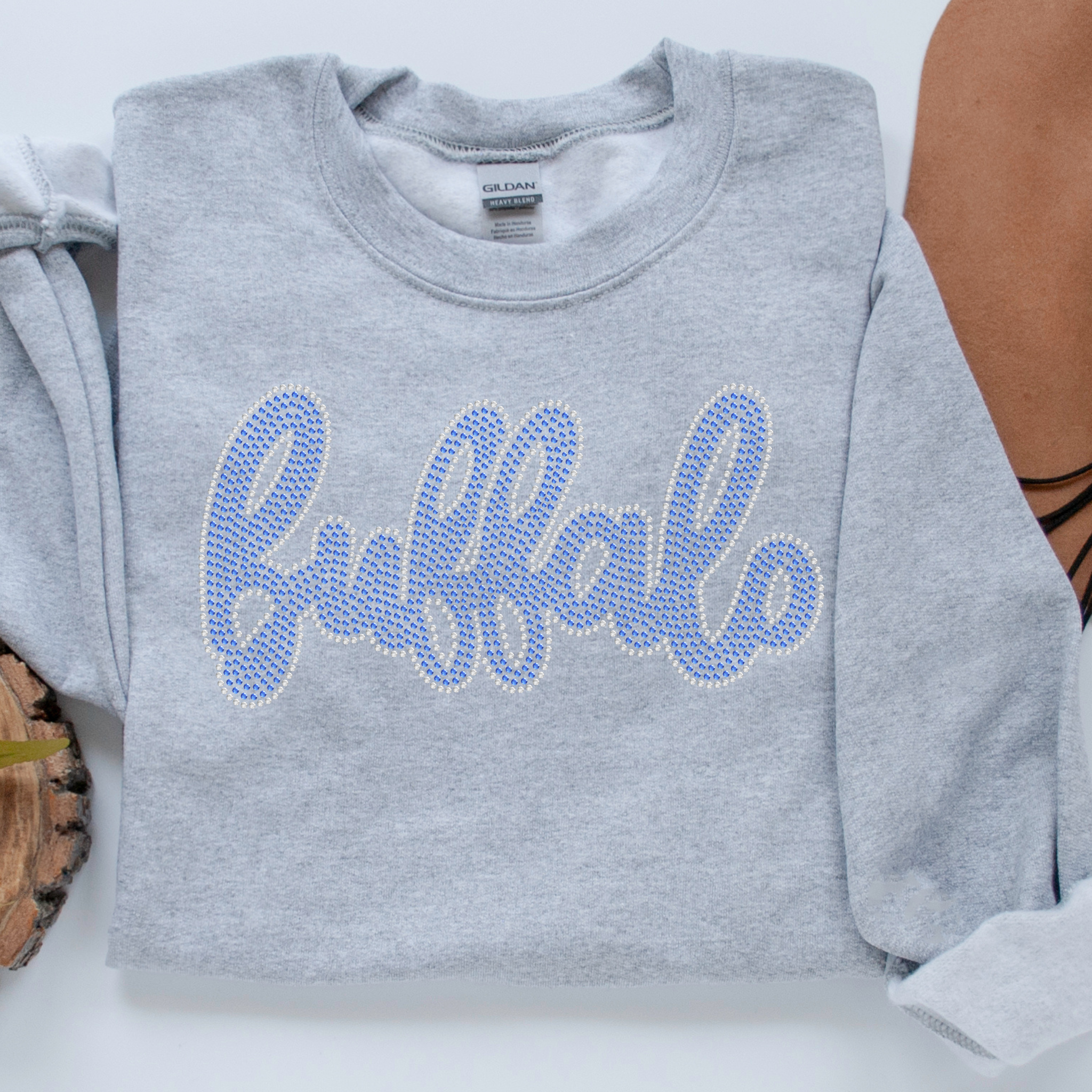 Buffalo Cursive w/ Outline RHINESTONE TRANSFER