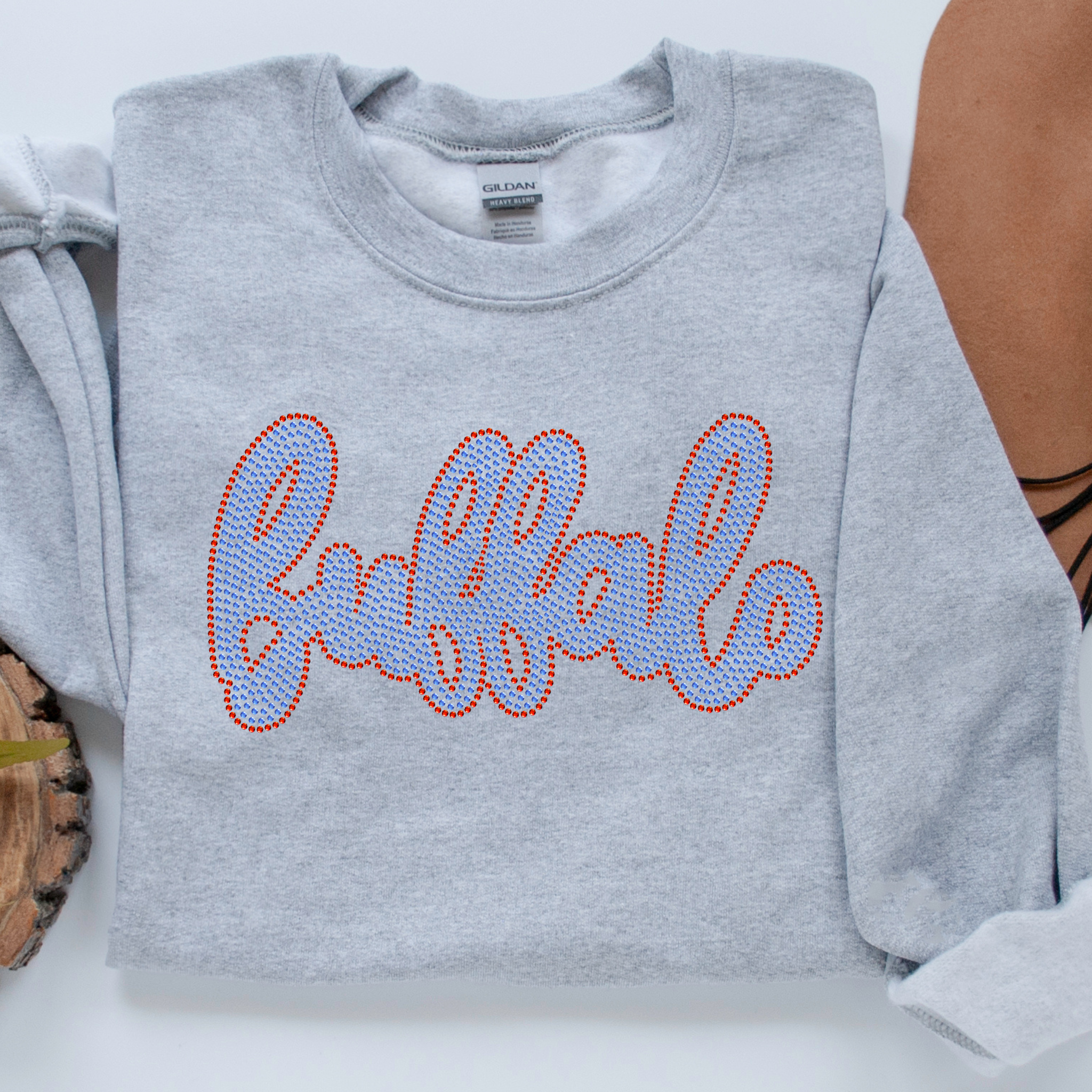 Buffalo Cursive w/ Outline RHINESTONE TRANSFER