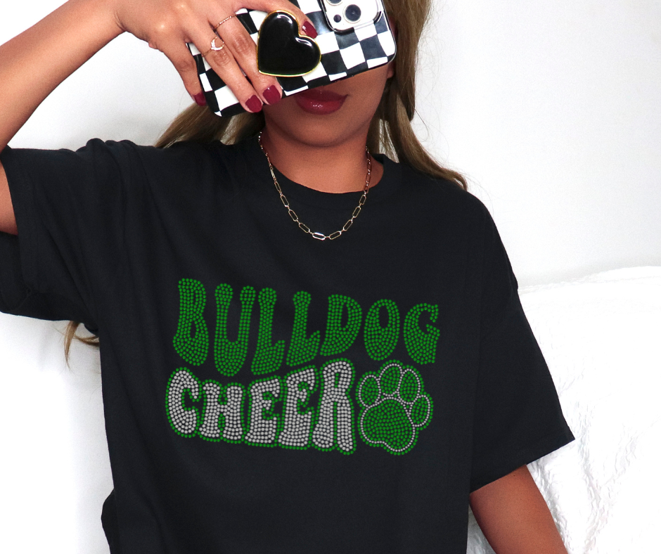 Bulldog Cheer Wavy SPANGLE TRANSFER