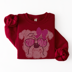 Bulldog with Glasses and Bow SPANGLE TRANSFER