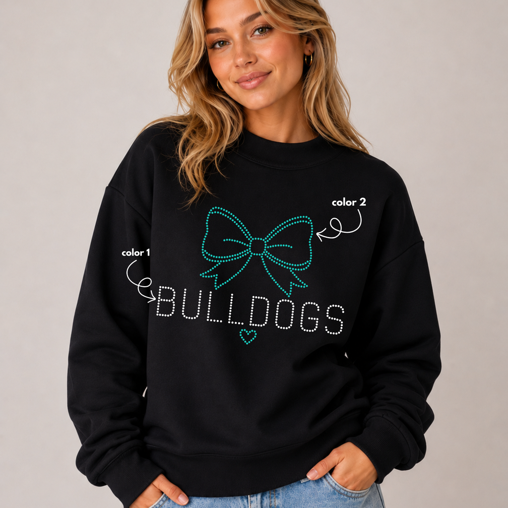 Bulldogs Simple Bow SPANGLE TRANSFER