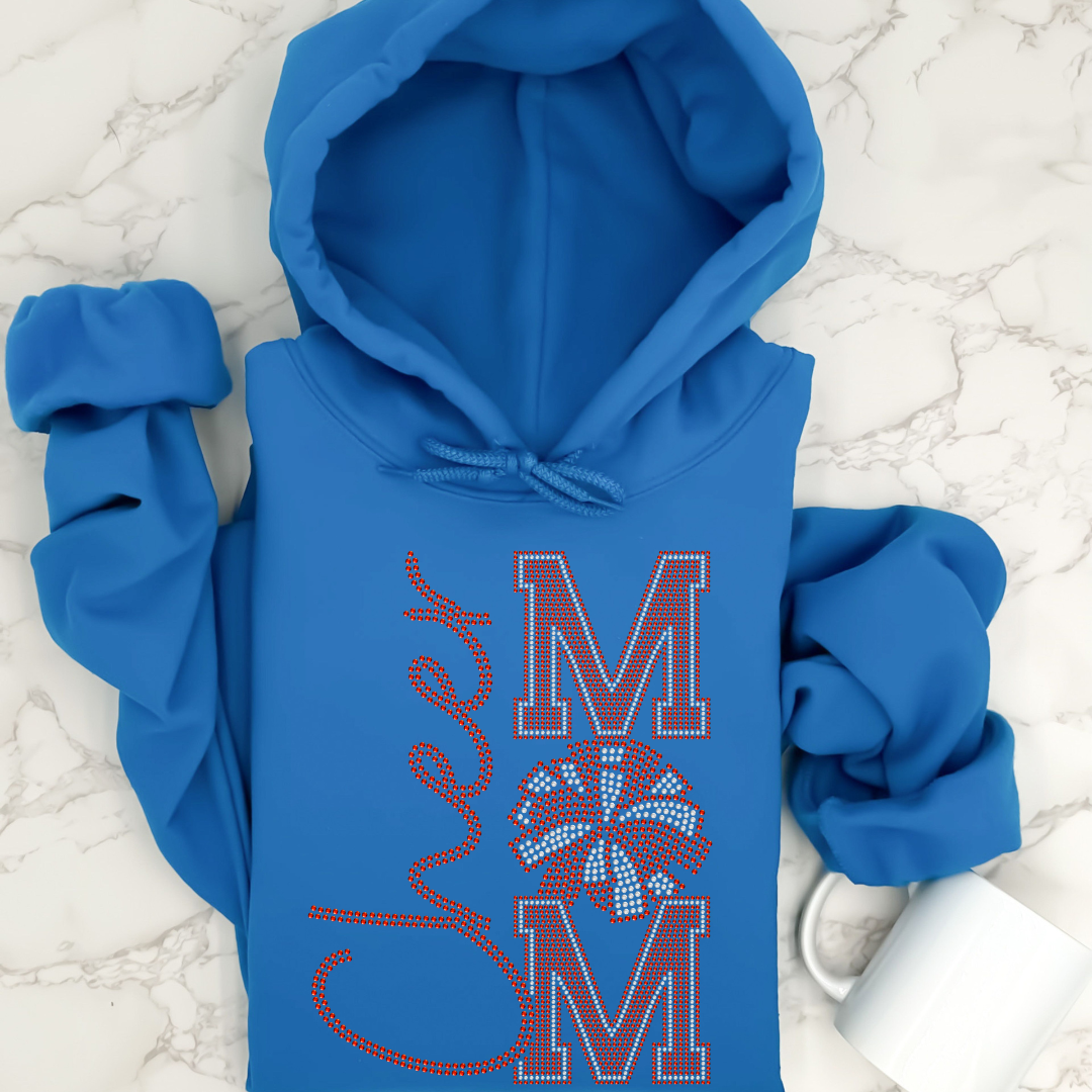 Cheer Mom Pom RHINESTONE TRANSFER