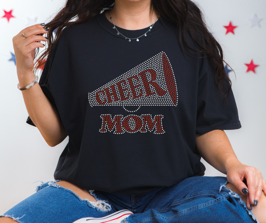 Cheer Mom Megaphone RHINESTONE TRANSFER