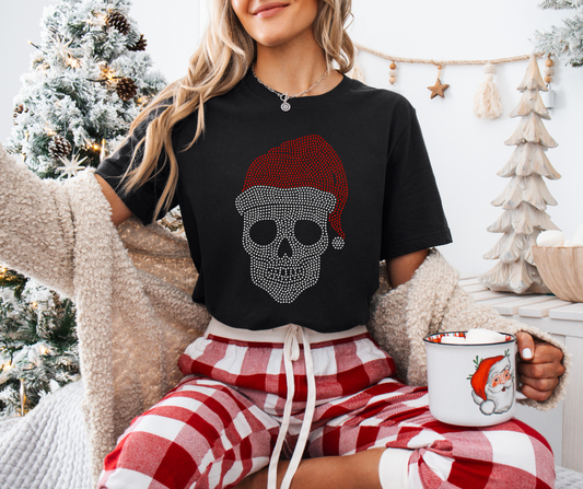 Christmas Skull RHINESTONE TRANSFER