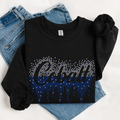 Cobalt Ombre Drip RHINESTONE TRANSFER