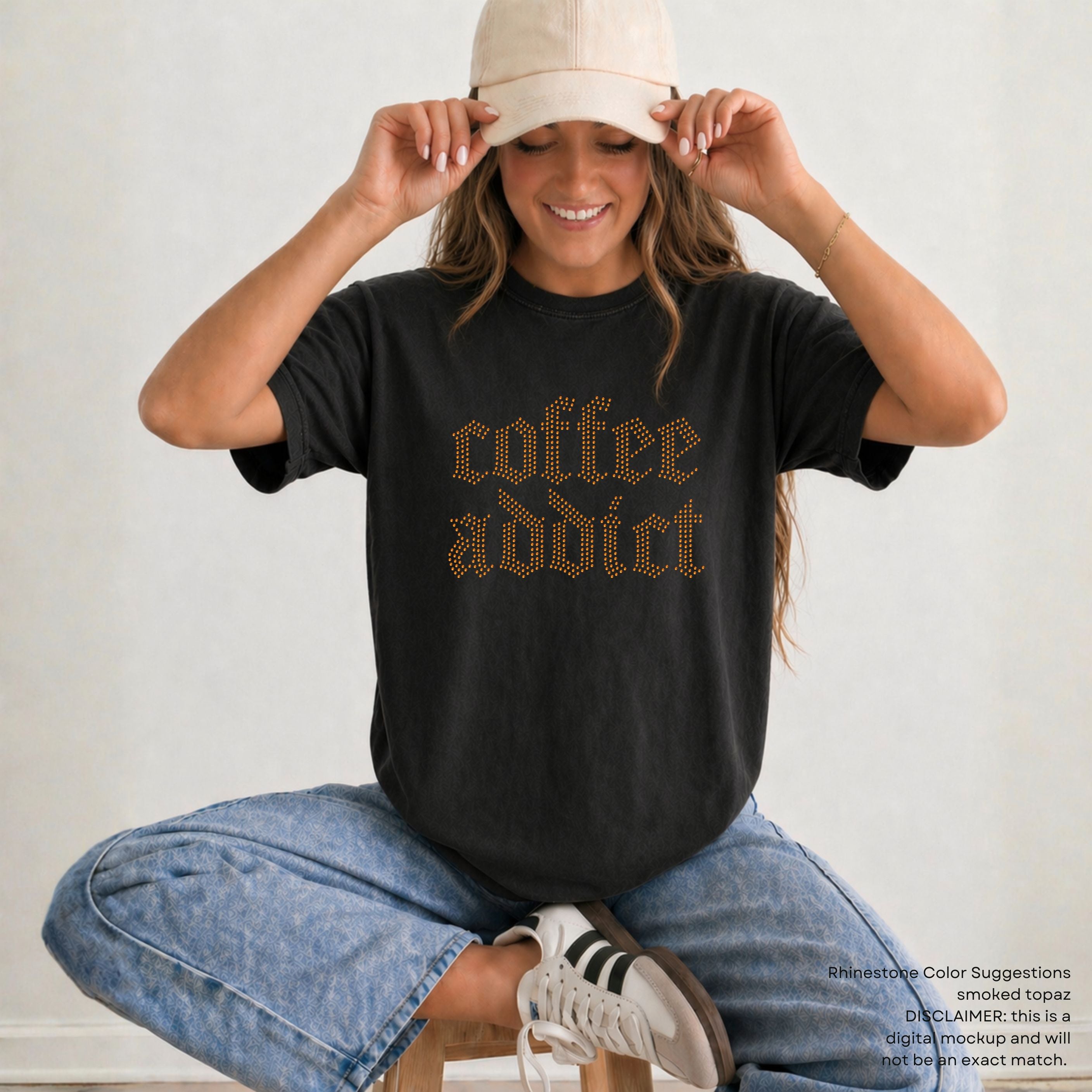 Coffee Addict RHINESTONE TRANSFER